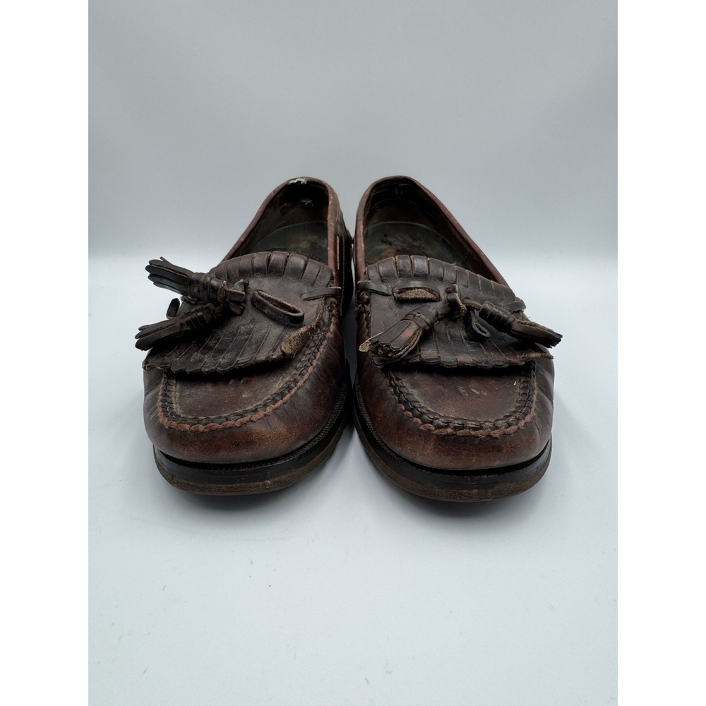 mens Johnston snd Murphy kilty tassel loafers in brown size 10M - Picture 4 of 8
